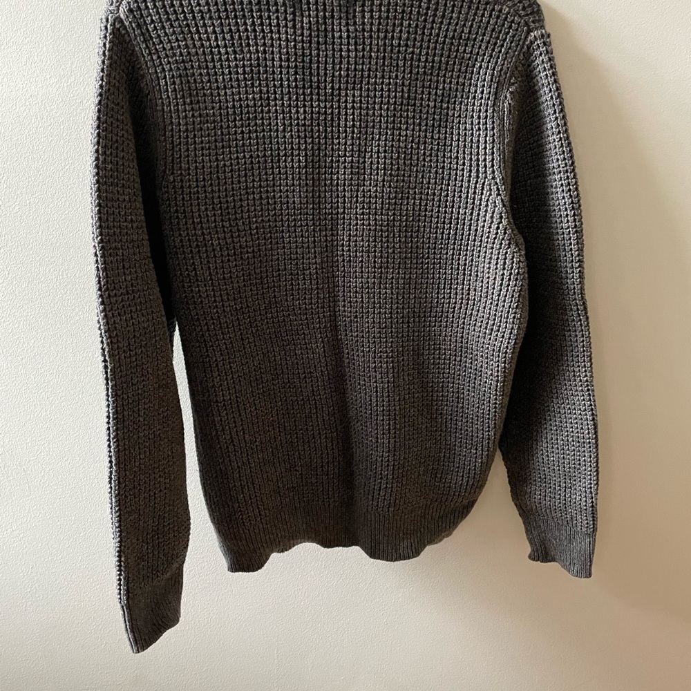 Men's ll bean Chunky waffle Knit Sweater - Charcoal Gray